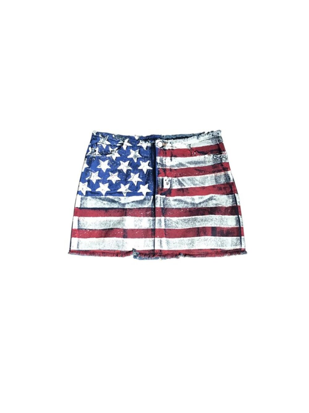 Vintage American Flag Denim Mini Skirt